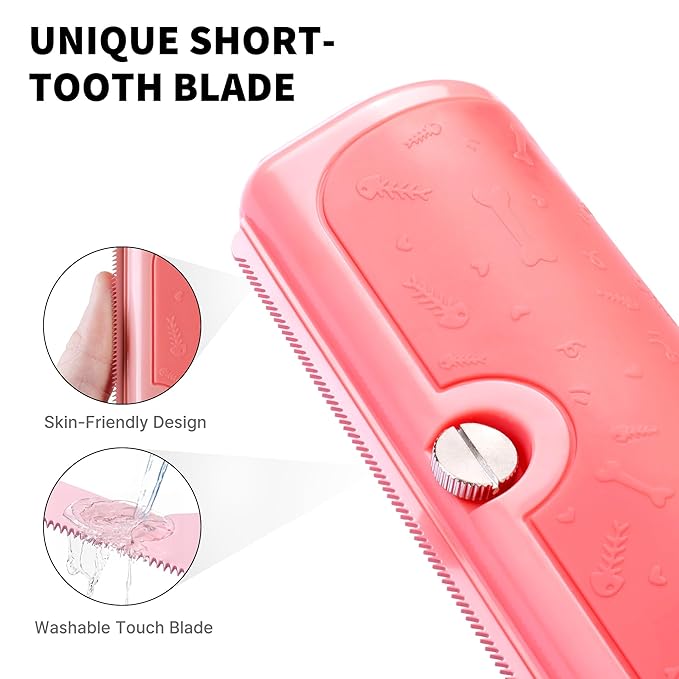 Deshedding Brush for Dogs, Cats, Horses & Rabbits – Professional Pet Grooming Comb,Removes Loose Fur & Undercoat,Gentle Stainless Steel Blade,Easy Clean Handle,Grooming cat brush-PawvioPets