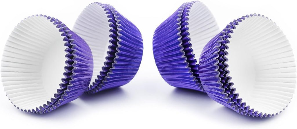 Gifbera Purple Foil Cupcake Liners - Standard Size Metallic Muffin Baking Cups/Cases, 200-Count
