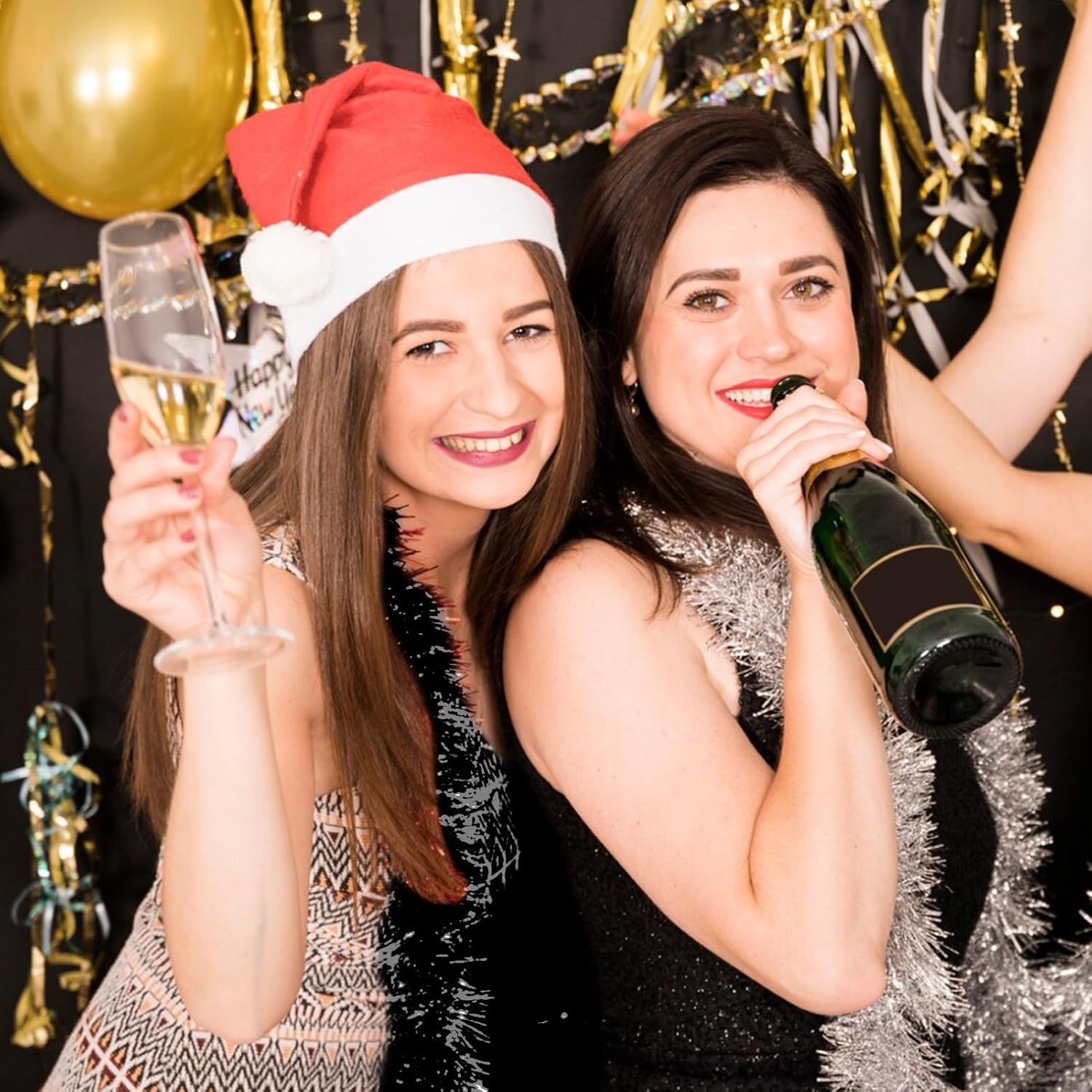 50 Feet Black Christmas Tinsel Garland, Metallic Foil Twist Garland Wall Hanging Tinsel Banner Backdrop for Parade Floats, Easter, Mother's Day, Wedding Party Decorations (2in x 50ft)