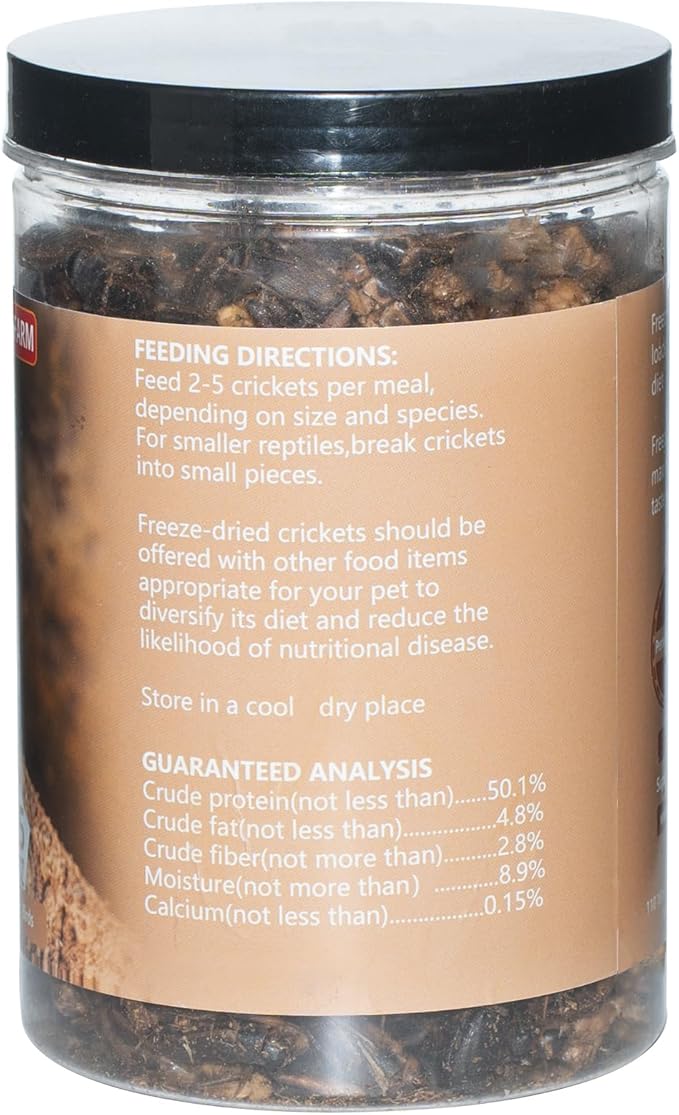 Freeze Dried Crickets – 4.5 Oz High Protein Freeze Dried Crickets, Food for Reptiles, Bearded Dragons, Lizards, Geckos, Birds, Fish,Hedgehogs, Bearded Dragon Food-PawvioPets