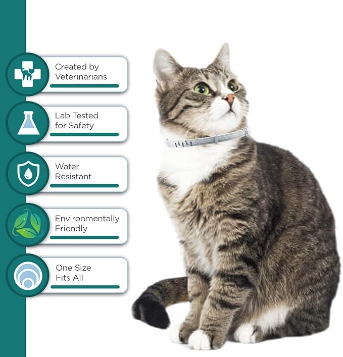 Flea and Tick Collar for Cats. Offers 4 * 6 Months of Protection. Made from Quality Essential Oils. Waterproof and Natural. Protects Kittens. Free Flea Comb and Tick Tweezers. (4 Pack - 13.8 inches)-PawvioPets