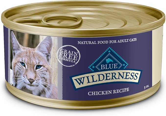 Blue Buffalo Wilderness High-Protein, Grain-Free Natural Wet Food for Adult Cats, Chicken Paté, 3-oz, 24-pack-PawvioPets