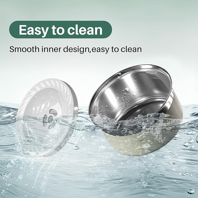 Gardner Pet Dog Bowls 1 Gallon (3.85L) Stainless Steel No Spill Water Bowl, Slow Water Feeder Metal Dog Bowls, Spill Proof Water Dispenser for Large Dogs, Promotes Healthy Hydration(White)-PawvioPets