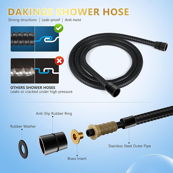 6 Spray Modes High Pressure Handheld Showerhead Set Upgraded 5 Inches Shower Head with Handheld Spray Oil Rubbed Bronze Handheld Shower Head 60 Inches Stainless Steel Hose-1-Min Install-PawvioPets