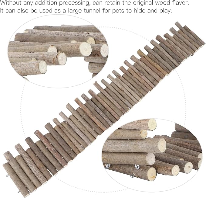 Flexible Wooden Bridge, Hamster Fence & Platforms - 23.6In Accessories-PawvioPets