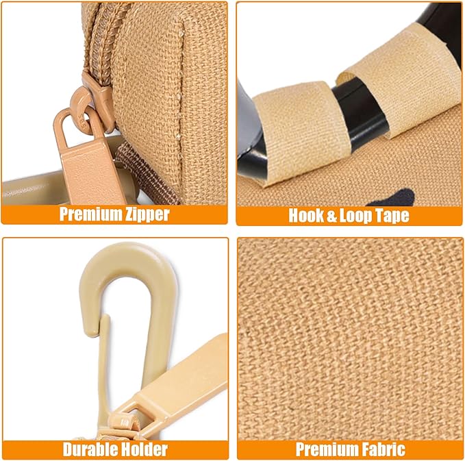 Dog Waste Bag Dispenser Pet Poop Bag Dispenser for Leash Accessory dog Poop Bag Holders Fits Dog Leash Include Hand Free Holder, Khaki, No-KaqiXB-PawvioPets