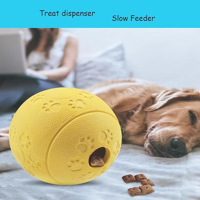 Dog Puzzle Toy, Treat and Dental Balls, Interactive Treat Dispensing Toy for Dogs, Durable Puppy Toys for Teething Small Dogs, Rubber Teeth Balls, Slow Feeder,2 Pack (Small)-PawvioPets