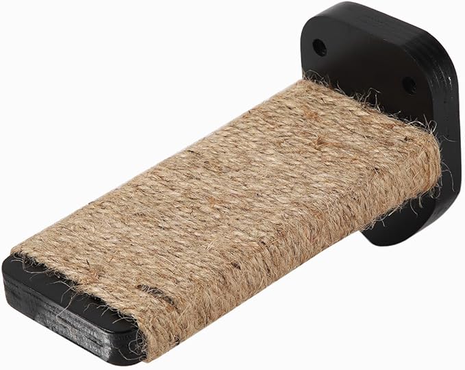 3 Pcs Cat Steps and Perches for Wall, Climbing Shelf With Hemp Rope, Wall-Mounted Furniture Set With Scratching Pads for Playing (Black)-PawvioPets