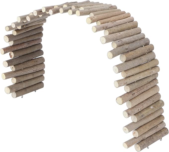Ejoyous Hamster Wooden Bridge, Wood Ladder Hamster Fence Hideout Cage Bedding Climbing Toys for Syrian Hamsters Gerbil Small Animals (50CM Fence)-PawvioPets
