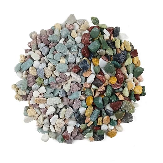 15LB Succulents Rocks for Plants Cactus Gravel Pebbles for Fish Tank 1/2 Inch Natural River Rocks for Vase, Aquarium, Landscaping,Bonsai,Terrarium Pebbles, Mixed Color-PawvioPets