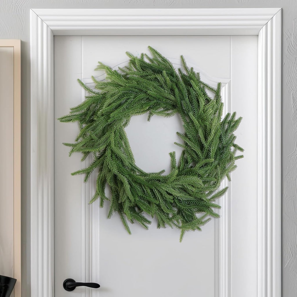 2 Pack Christmas Norfolk Pine Garlands 6FT, Real Touch Artificial Greenery Garland – Full Evergreen Pine Garland for Mantle, Fireplace, Table, Wall, Stairs & Outdoor Holiday Décor