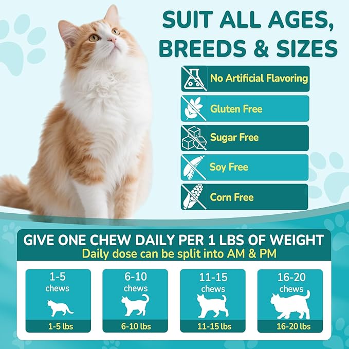 4-IN-1 Flea and Tick Prevention for Cats, 500 Crunchy & Creamy Chews, Cat Flea Treatment, Natural Oral Flea Treatment for Cats, Daily Support for Flea, Immune, Skin & Coat, Gut, Chicken Flavor-PawvioPets