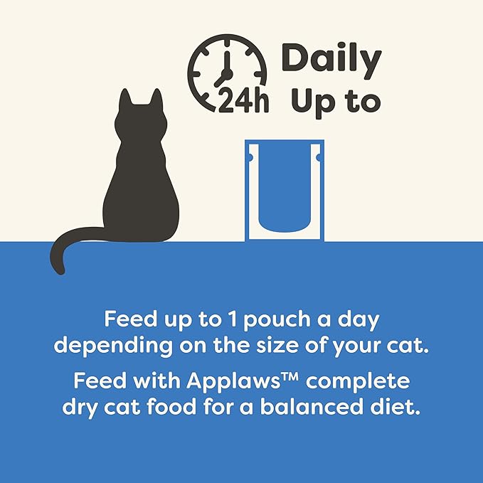 Applaws Natural Wet Cat Food in Broth, Limited Ingredient Wet Cat Food Pouches, No Additives, Made with Natural Ingredients, Tuna Fillet with Anchovy & Seaweed in Broth (12 x 5.3oz Pouches)-PawvioPets
