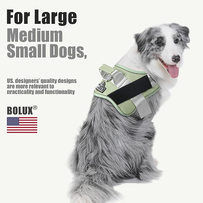 Bolux Dog Harness, No-Pull Reflective Dog Vest, Breathable Adjustable Pet Harness with Handle for Outdoor Walking - No More Pulling, Tugging or Choking-PawvioPets
