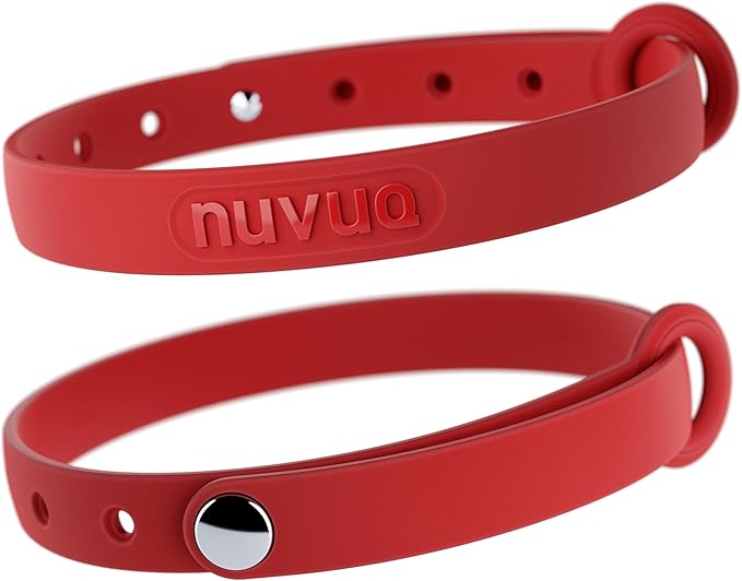 Cat Collar 2 Pack - Soft, Comfortable, and Lightweight Safety Breakaway Collar with Name Tag Ring for Outdoor Cats and Sensitive Skin Kittens by Nuvuq (6 ⅞" to 10 ¼", Red)-PawvioPets