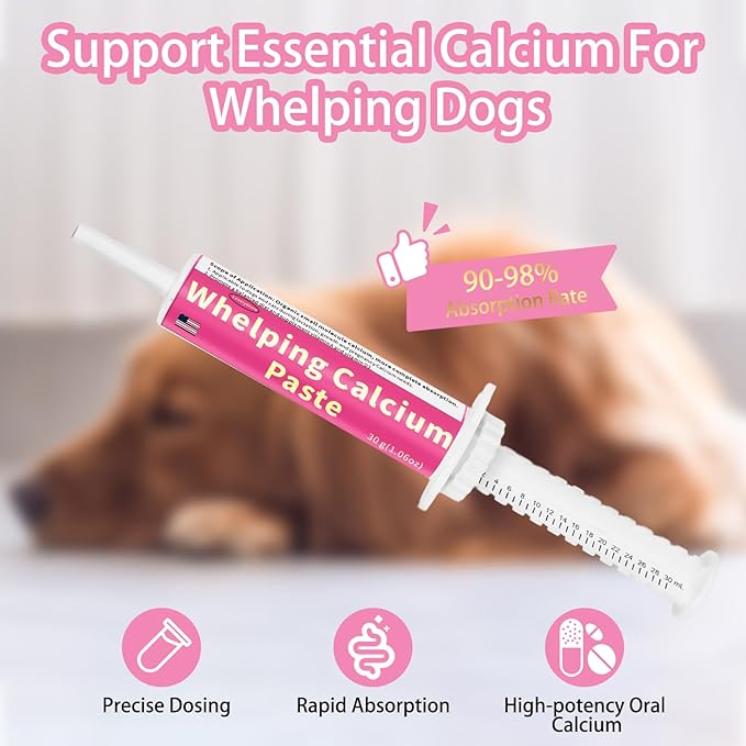 4 in 1 Whelping Kit for Dogs - Whelping Calcium Paste, Probiotic Paste, Fading Puppy Support & Puppy Milk Replacer - Essential Dog Whelping Supplies for Safe Delivery, Strong Puppies & Nursing Support-PawvioPets