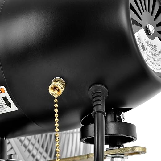Global Industrial Deluxe Wall Mount Fan, 30" Diameter, Fixed and Oscillating Head, 3 Speed, 10,000 CFM at 1100 RPM, 1/2 HP, Tilting Head, For Indoor Use Only-PawvioPets