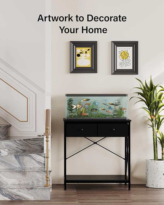 Fish Tank Stand 29 Gallon: Sturdy Aquarium Stand with Accessories Storage - Metal Fish Tank Table for 20-29 Gallon Reptile Breeder Turtle Terrarium - 30.7"x16.5" Weight Capacity 330 lbs-PawvioPets