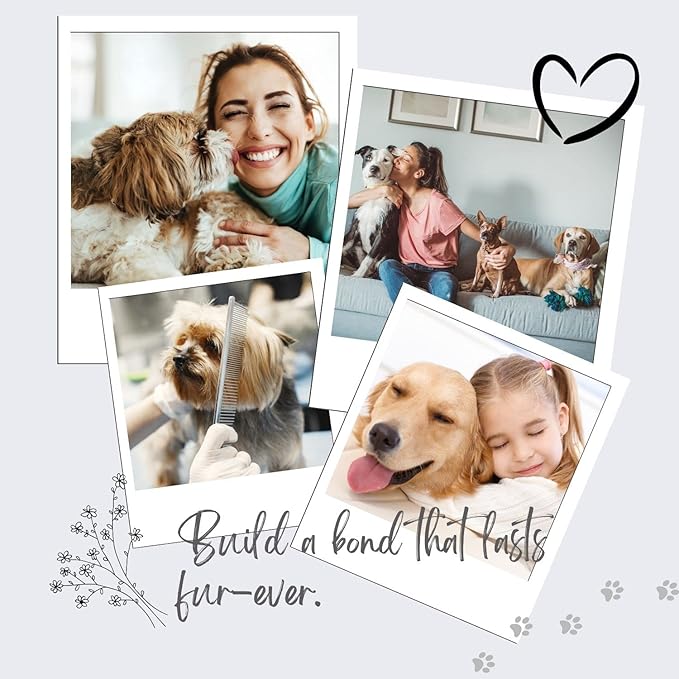 Flexzion Grooming Comb for Dogs – Stainless Steel Professional Cat Comb and Animal Tool for Removing Tangles and Knots on Medium Pets with Smooth Needle Teeth – 45mm, 1 Large-PawvioPets