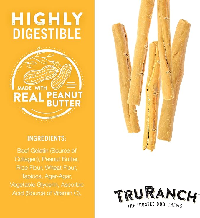 Collagen Rolls - 9" Collagen Rolls for Dogs - Long Lasting Healthy Joint Support - Rawhide Alternative - Skin & Coat Health - Made with Real Peanut Butter, Value Pack, 15 Bags, 45 Count-PawvioPets