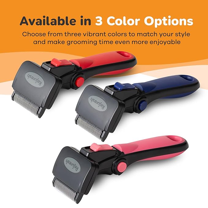 Deshedding Dog Brush for Long Hair (Medium,Pink) – Gentle Deshedding tool for Dogs & Cats – Reduces shedding, without damaging topcoat. Removes Loose Fur & Dead Undercoat.-PawvioPets