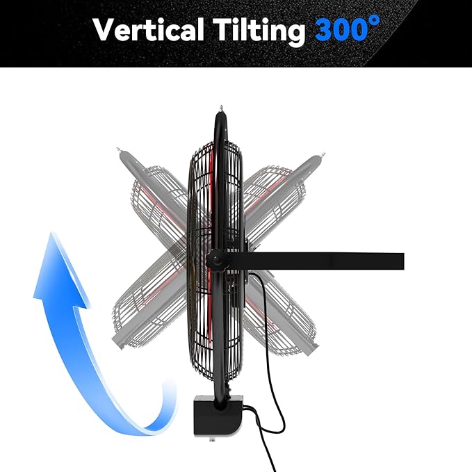 20 IN 5500 CFM Remote Control Wall Mount Fan, 3 Speed High Velocity Wall Fan with Timer, Oscillation & Tilting, Air Circulator for Garage, Commercial, Greenhouse, Warehouse & Gazebo Use, UL Listed-PawvioPets