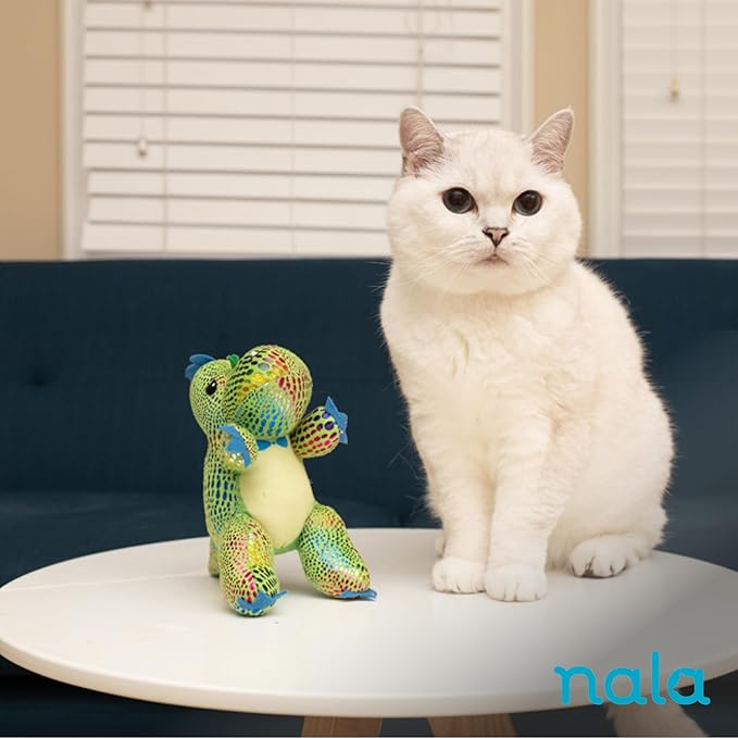 Caitec Presents Nala Cat Tucker The T-Rex Dino - Catnip Toy - Interactive Cat Toy - Chew Toy - Pillow Toy, 2 Pack-PawvioPets