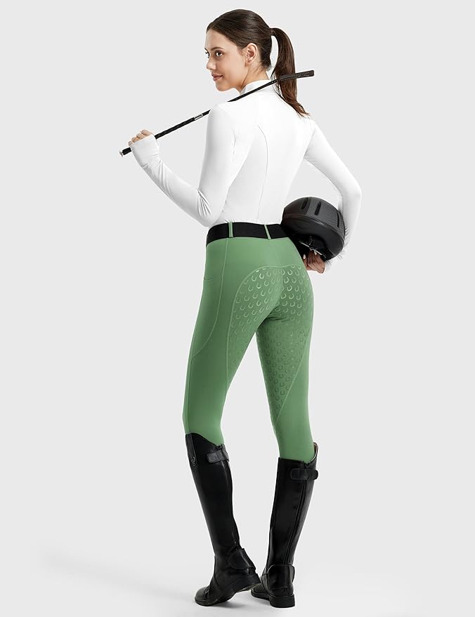 FitsT4 Sports Women's Full Seat Riding Tights Active Silicon Grip Horse Riding Tights Equestrian Breeches-PawvioPets