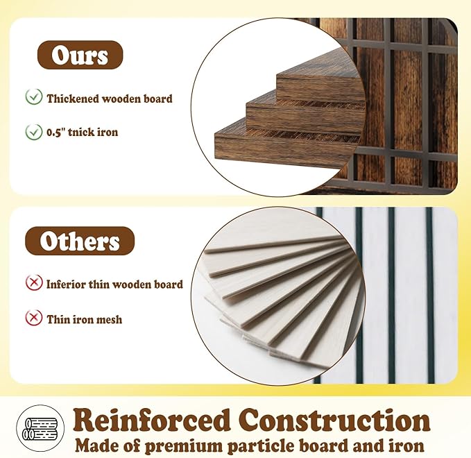 COZPAW 52 Inch Dog Crate Furniture, Extra Large Dog Kennel Indoor for XLarge Breed, Heavy Duty Dog Cage with Double Elegant Arched Doors, Decorate as TV Stand & End Table-Retro Brown-PawvioPets