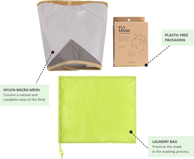 Fly Masks for Horses, 70% Uv-Block, Breathable Fly Mask for Equines, Durable, Comfortable Fit for All-Day Protection, Horse Size (Horse Fly Mask, Standard)-PawvioPets