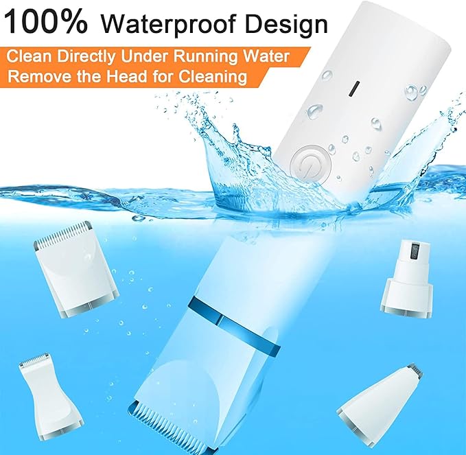 Dog Clippers Grooming Kit Hair Clipper-Low Noise Paw Trimmer- Rechargeable - Cordless Quiet Nail Grinder Shaver for Cats and Other Pets-PawvioPets