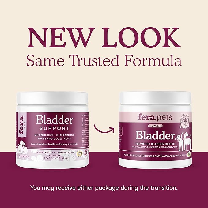 Fera Pets Bladder Support - Cranberry for Dogs & Cats - D-Mannose & Marshmallow Root - Urinary Tract Support - Supports Normal Urine pH - Boosts Immunity - 60 Scoops-PawvioPets