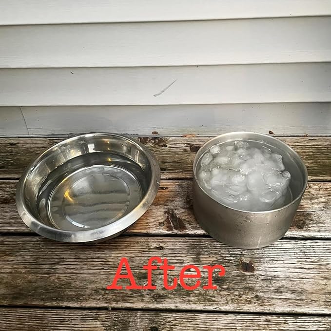 1Gallon Double Layer 304 Stainless Steel Dog Bowl - Insulated & Durable | Non-Slip Base | Easy to Clean | BPA-Free Safe Dog Water Bowl[128oz for Large Giant Breeds]-PawvioPets
