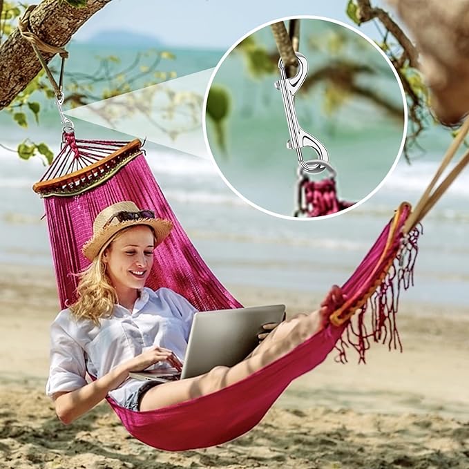 ERKOON 3.5 inch Double Ended snap Hooks,110lbs Metal Clips Load Capacity Zinc Alloy Double Sided Clips Heavy Duty Trigger Snap for Dogs Leashes/Water Bucket/Horse Feed/Hammocks Bolt snap-PawvioPets