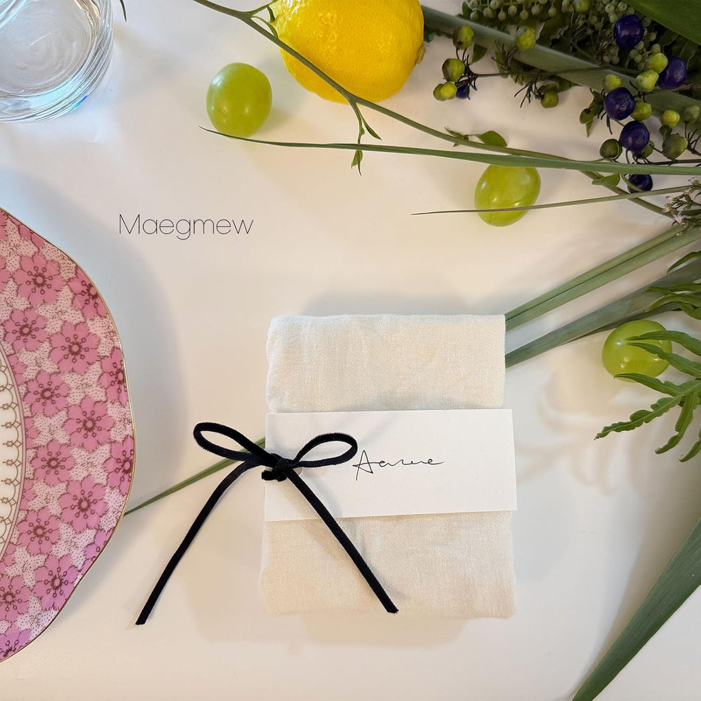 50 Pcs Place Cards for Table Setting -3.94"X1.57" Table Place Cards with Velvet Ribbon,Name Cards for Wedding Dinner Party Events (Black)