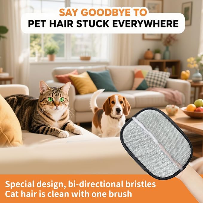 2 Pcs Pet Hair Removal Gloves, Reusable Electrostatic Grooming Mitt, Washable & Eco-Friendly Fur Remover for Dogs & Cats, Versatile for Furniture, Bedding, Clothes, and Car Seats-PawvioPets