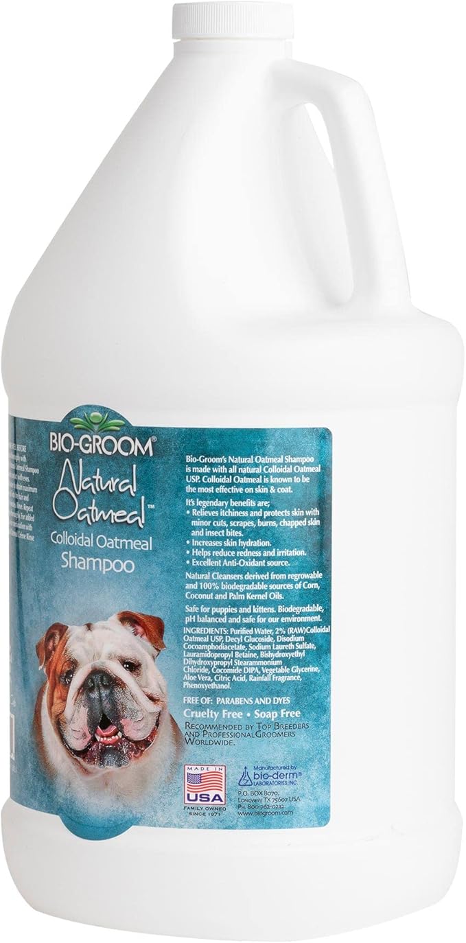 Bio-Groom Oatmeal Dog Shampoo – for Allergies and Itching, Cruelty-Free, Dog Bathing Supplies, Puppy Shampoo for Sensitive Skin, Made in USA, Anti-Itch Dog Products – 1 Gallon-PawvioPets