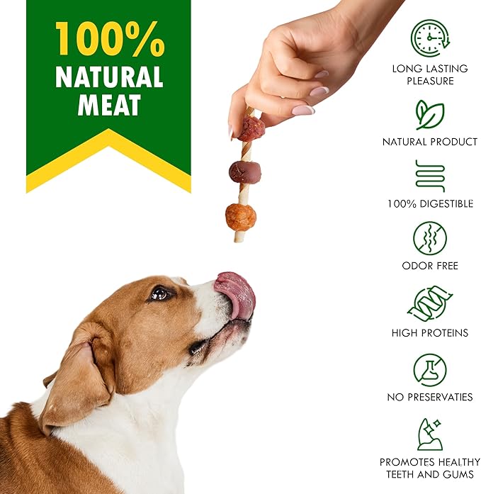 Dog Treats Rawhide Sticks Wrapped with Chicken 11 oz - Pet Natural Chew Treats - Grain Free Meat & Human Grade Dried Snacks - Best for Small & Large Dogs-PawvioPets