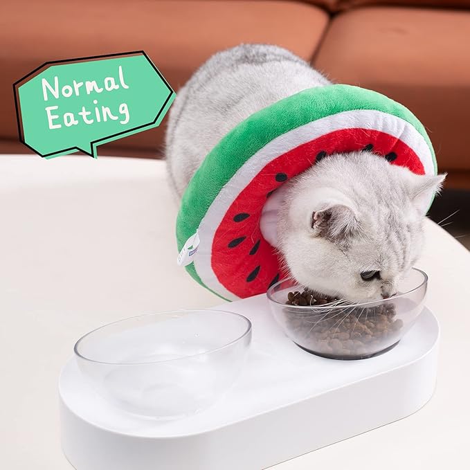 ANWA Adjustable Cat Cone Collar Soft, Cute Cat Donut Collar After Surgery, Kitten Recovery Cones to Stop Licking-PawvioPets
