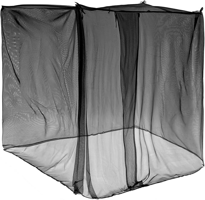 4 Corners Mosquito Net for Mosquiteros para Camas Bed Canopies Netting Bed Drapes Rectangular Mosquito Mesh for Camping Home Outdoor Travel(Black,L78 X W71 X H67 Inch,Opening)-PawvioPets