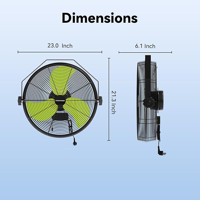 18 Inch Wall Fan Pro Series - 4900 CFM 3 Speed High Velocity Industrial Wall Mount Fans for Commercial, Residential, Warehouse, Covered Patio, Shop, Garage, Barn, Gazebo UL Safety Listed-PawvioPets