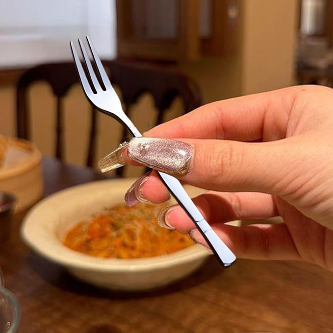 Crab Stainless Steel Forks,Escargot Fork 3 Prong Tasting Appetizer Forks Portable Cocktail Salad Fruit Forks for Party Travel,Set of 12, 5 Inches (12 Pcs)-PawvioPets