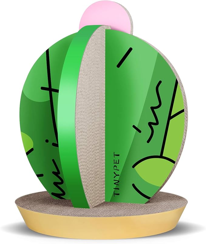 Cat Condo Scratcher Post Cardboard, Cactus Shape Cat Scratching House Bed Furniture Protector, Green Colour-PawvioPets