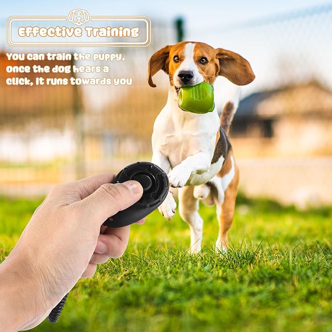 Frienda 18 Pieces Dog Training Clicker, Pet Behavioral Training Clickers with Wrist Strap for Dogs Cats Puppy Birds Horses(Black)-PawvioPets