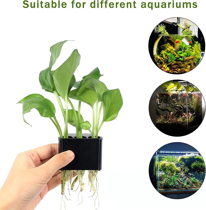 2Pcs 3 Holes Upgraded Aquatic Plant Cup Aquarium Plant Holder for Tank, Hanging Aquarium Plant Holder, Aquarium Aquatic Plant Cultivation, Aquarium Plant Decoration.-PawvioPets