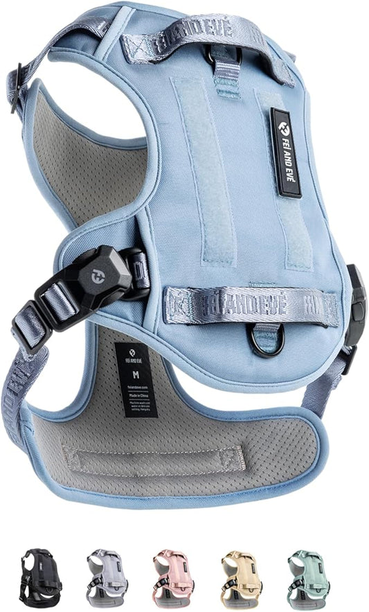 2025 New Edition, Fei & Eve MagEase Dog Harness - 3-Second Magnetic Buckles | 3-Point No-Pull Control | Heavy-Duty 900D Nylon | Dual Safety Handles | Breathable Mesh | Adjustable Fit | Large, Blue-PawvioPets