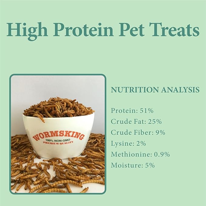 11 LBS Dried Mealworms, Non GMO, High Protein Treat for Chicken, Duck, Birds, Reptile, Hamster,Hedgehog-PawvioPets