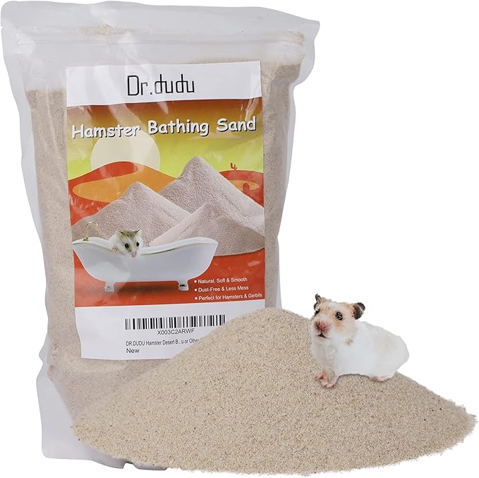 DR.DUDU Hamster Bath Sand, 6.6lb Dust Free Desert Sand or Potty Litter Sand for Hamster Chinchillas Gerbil Syrian Mice Small Animals (Beige)-PawvioPets