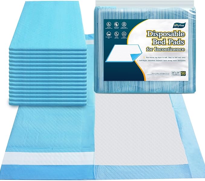 100 Count Bed Pads 30"x36" (No Adhesive Strip) Thicken Adults Incontinence Underpads Disposable, Heavy Duty Absorbent Chucks Waterproof, XL Extra Large Puppy Pee Training Pad-PawvioPets
