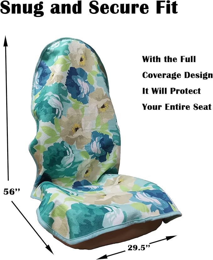 Car Seat Cover Protector Front Seats,for Gym Workout,Running,Swimming,Beach and Hiking,Waterproof Sweat Towel Bucket Seat Covers for Cars SUV Trucks (Chrysanthemum, 1Pcs)-PawvioPets
